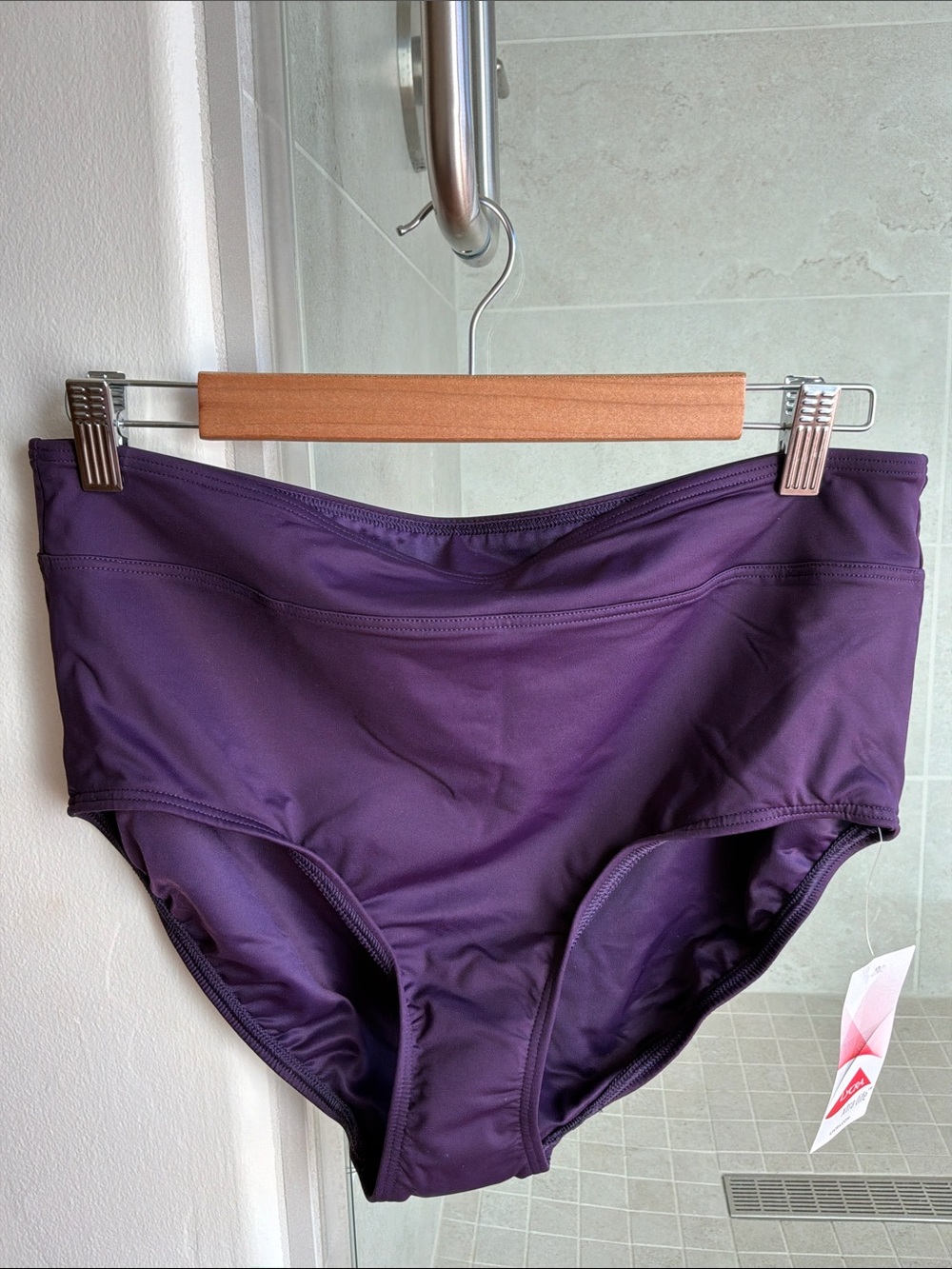 NEW Lands' End High-Waist Bikini Bottom in Deep Plum